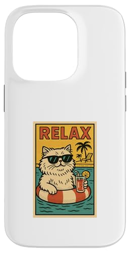 Perserkatze Relaxing on Beach Cool Comic Book Style Relax Hülle für iPhone 14 Pro Perserkatze Relaxing on Beach Cool Comic Book Style Relax Hülle für iPhone 14 Pro von Cat Pop Art Store