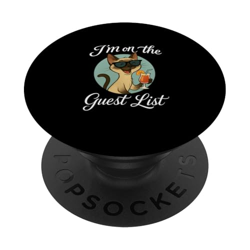 Siamkatze Gästeliste Lustige Katzenparty PopSockets Klebender PopGrip Siamkatze Gästeliste Lustige Katzenparty PopSockets Klebender PopGrip von Cat Pop Art Store