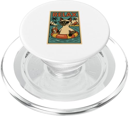 Siamkatze Relaxing Beach Comic Book Style Relax PopSockets PopGrip für MagSafe Siamkatze Relaxing Beach Comic Book Style Relax PopSockets PopGrip für MagSafe von Cat Pop Art Store