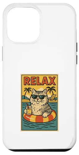 Sibirische Katze Relaxing Beach Comic Book Style Relax Hülle für iPhone 12 Pro Max Sibirische Katze Relaxing Beach Comic Book Style Relax Hülle für iPhone 12 Pro Max von Cat Pop Art Store