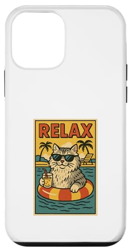 Sibirische Katze Relaxing Beach Comic Book Style Relax Hülle für iPhone 12 mini Sibirische Katze Relaxing Beach Comic Book Style Relax Hülle für iPhone 12 mini von Cat Pop Art Store