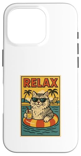 Sibirische Katze Relaxing Beach Comic Book Style Relax Hülle für iPhone 16 Pro Sibirische Katze Relaxing Beach Comic Book Style Relax Hülle für iPhone 16 Pro von Cat Pop Art Store