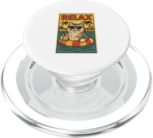 Sibirische Katze Relaxing Beach Comic Book Style Relax PopSockets PopGrip für MagSafe Sibirische Katze Relaxing Beach Comic Book Style Relax PopSockets PopGrip für MagSafe von Cat Pop Art Store