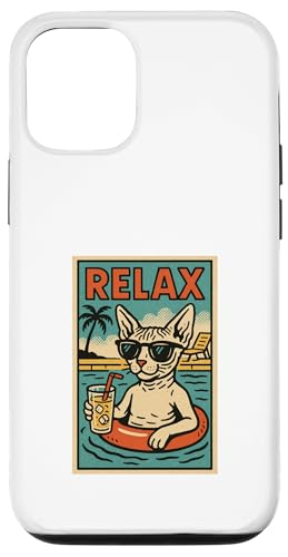 Sphynx Katze Relaxing Beach Comic Book Style Relax Hülle für iPhone 12/12 Pro Sphynx Katze Relaxing Beach Comic Book Style Relax Hülle für iPhone 12/12 Pro von Cat Pop Art Store