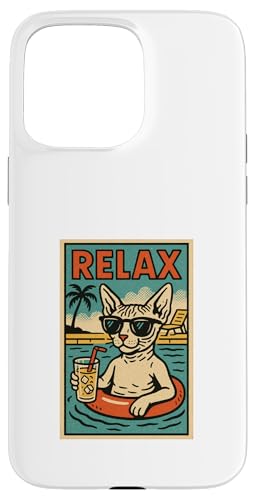 Sphynx Katze Relaxing Beach Comic Book Style Relax Hülle für iPhone 15 Pro Max Sphynx Katze Relaxing Beach Comic Book Style Relax Hülle für iPhone 15 Pro Max von Cat Pop Art Store