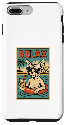 Sphynx Katze Relaxing Beach Comic Book Style Relax Hülle für iPhone 7 Plus/8 Plus Sphynx Katze Relaxing Beach Comic Book Style Relax Hülle für iPhone 7 Plus/8 Plus von Cat Pop Art Store