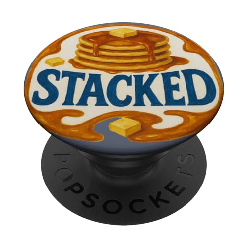 Abbildung gestapelter Pfannkuchen Lustiger Pfannkuchen Fitness PopSockets Klebender PopGrip Abbildung gestapelter Pfannkuchen Lustiger Pfannkuchen Fitness PopSockets Klebender PopGrip von Cat Snugg