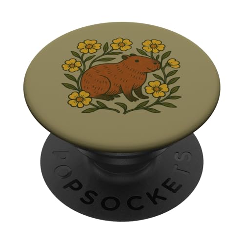 Capybara-Kunstwerk, niedliches Capybaras-Design PopSockets Klebender PopGrip von Cat Snugg