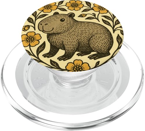 Capybara-Kunstwerk, niedliches Capybaras-Design PopSockets PopGrip für MagSafe von Cat Snugg