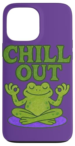 Chill Out Frosch Meditierender Frosch Kunst Meditation Zen Frösche Hülle für iPhone 13 Pro Max von Cat Snugg