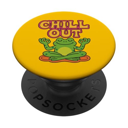 Chill Out Frosch Meditierender Frosch Kunst Meditation Zen Frösche PopSockets Klebender PopGrip Chill Out Frosch Meditierender Frosch Kunst Meditation Zen Frösche PopSockets Klebender PopGrip von Cat Snugg