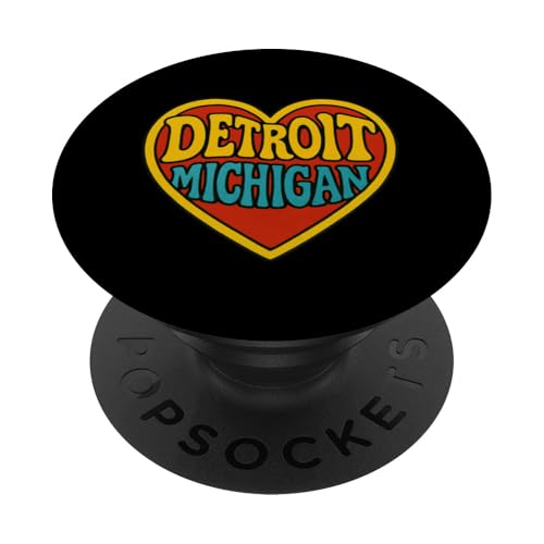 Detroit Michigan Abbildung Detroiter Michigander PopSockets Klebender PopGrip von Cat Snugg