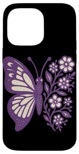 Floral Butterfly Illustration Blumen und Schmetterlinge Hülle für iPhone 14 Pro Max von Cat Snugg