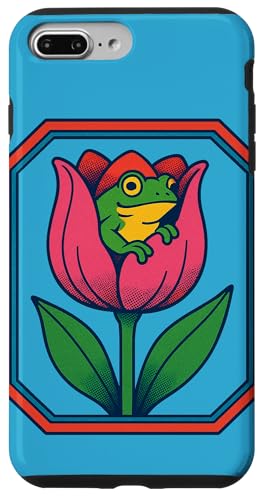 Frosch in einer Tulpe süßer Frosch Hülle für iPhone 7 Plus/8 Plus von Cat Snugg