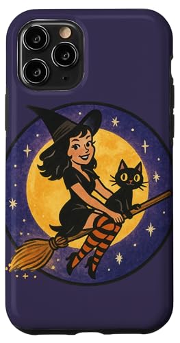 Halloween Hexe Illustration Black Cat Familiar Hülle für iPhone 11 Pro von Cat Snugg