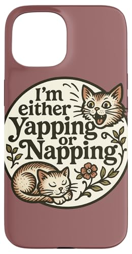 Ich kläffe entweder oder mache ein Nickerchen, Illustration, yapper art, yap Hülle für iPhone 15 von Cat Snugg