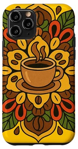 Kaffeeliebhaber, Mandala-Illustration, Café, Kaffee Hülle für iPhone 11 Pro von Cat Snugg