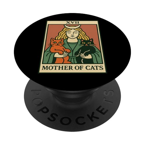 Katzentarotkarte mit Katzenmotiv PopSockets Klebender PopGrip von Cat Snugg