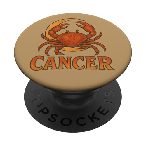 Krebs Sternzeichen Illustration Astrologie Mondkind PopSockets Klebender PopGrip von Cat Snugg