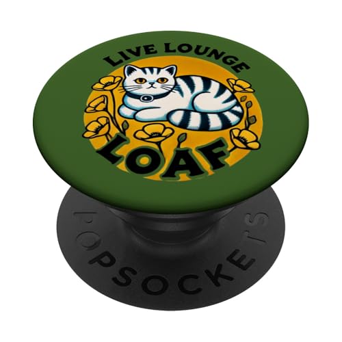 Live Lounge Loaf Cat Art Lustige Katzen Design Katzenliebhaber Humor PopSockets Klebender PopGrip Live Lounge Loaf Cat Art Lustige Katzen Design Katzenliebhaber Humor PopSockets Klebender PopGrip von Cat Snugg