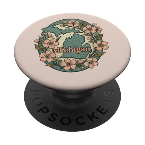 Michigan Kirschblütenbaum Illustration Michigander PopSockets Klebender PopGrip Michigan Kirschblütenbaum Illustration Michigander PopSockets Klebender PopGrip von Cat Snugg