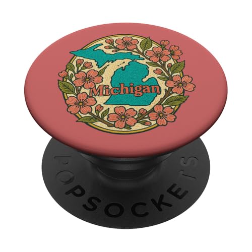 Michigan Kirschblütenbaum Illustration Michigander PopSockets Klebender PopGrip Michigan Kirschblütenbaum Illustration Michigander PopSockets Klebender PopGrip von Cat Snugg