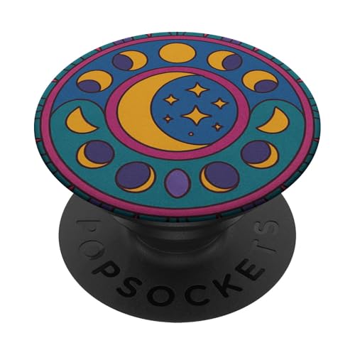 Mondkind-Mandala-Kunst, Mondkinder-Mandalas PopSockets Klebender PopGrip von Cat Snugg