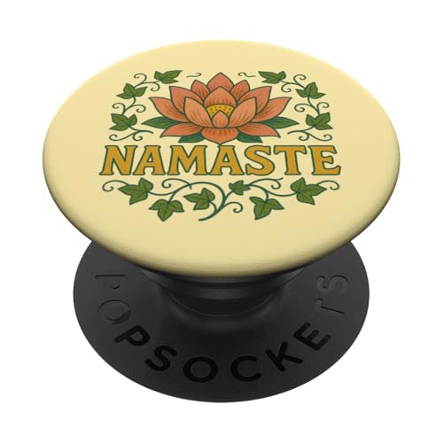 Namaste Lotusblume Illustration Yoga Klasse Kunst Yogi PopSockets Klebender PopGrip von Cat Snugg