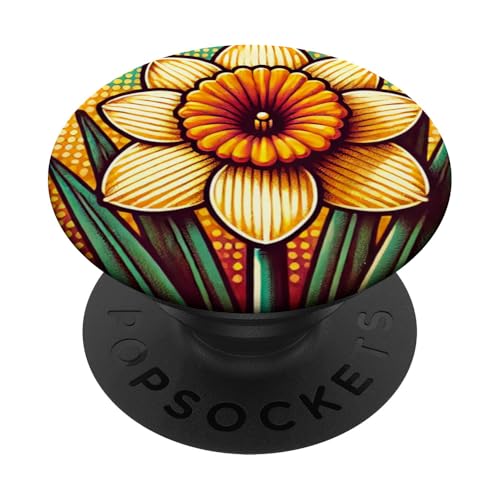 Narzissen-Illustration, gelbe Frühlingsblumen-Designs PopSockets Klebender PopGrip Narzissen-Illustration, gelbe Frühlingsblumen-Designs PopSockets Klebender PopGrip von Cat Snugg