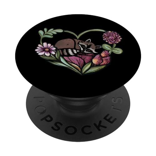 Naturliebhaber Waschbär Kunst Ich liebe Waschbären PopSockets mit austauschbarem PopGrip von Cat Snugg