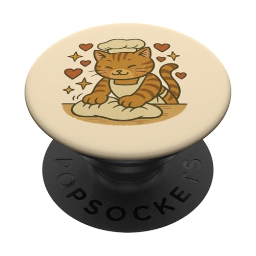 Niedliche Baker Kitty Katze kneten den Teig lustig PopSockets Klebender PopGrip Niedliche Baker Kitty Katze kneten den Teig lustig PopSockets Klebender PopGrip von Cat Snugg