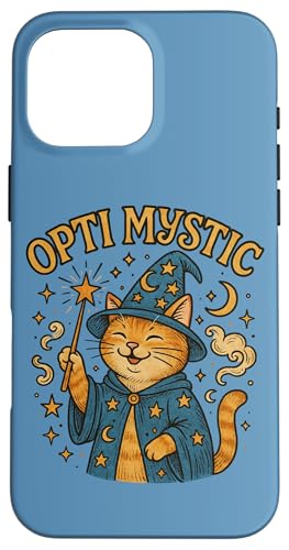 Opti Mystic Illustration Optimistischer mystischer Katzenzauberer Hülle für iPhone 16 Pro Max von Cat Snugg
