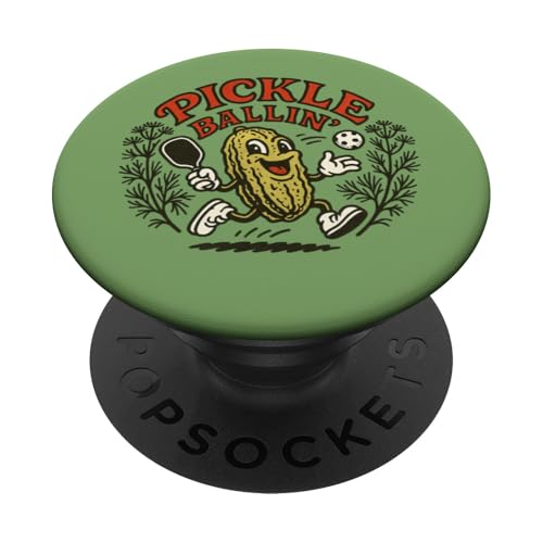 Pickleball Pickle Pickle Ballin Drink PopSockets Klebender PopGrip von Cat Snugg