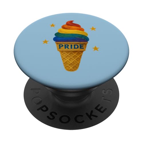Pride Rainbow Eistüte Summer Pride Month PopSockets Klebender PopGrip von Cat Snugg