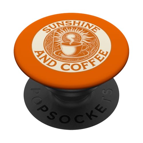Sonnenschein und Kaffeeliebhaber Illustration PopSockets Klebender PopGrip von Cat Snugg
