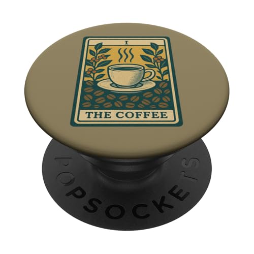 The Coffee Tarotkarte Illustration Coffee Lover PopSockets Klebender PopGrip von Cat Snugg