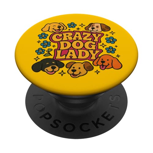 Verrückte Hundame Illustration Süßer Hundeliebhaber PopSockets Klebender PopGrip Verrückte Hundame Illustration Süßer Hundeliebhaber PopSockets Klebender PopGrip von Cat Snugg