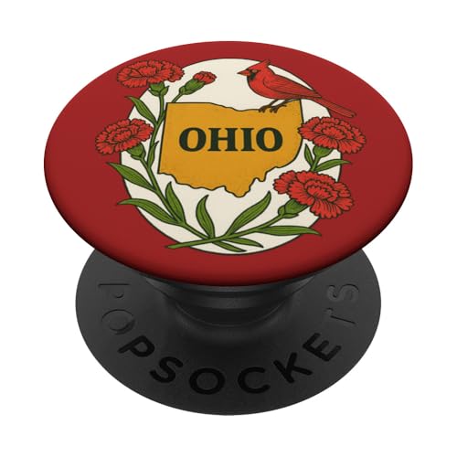 Vogel- und Blumenkunst im Bundesstaat Ohio PopSockets Klebender PopGrip von Cat Snugg
