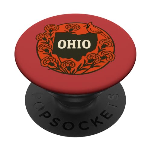 Vogel- und Blumenkunst im Bundesstaat Ohio PopSockets Klebender PopGrip von Cat Snugg