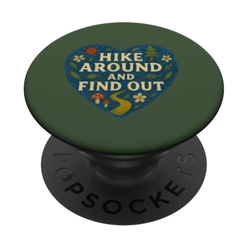 Wanderung und Finden Sie heraus, Illustration Wanderer Kunstwerk PopSockets Klebender PopGrip von Cat Snugg
