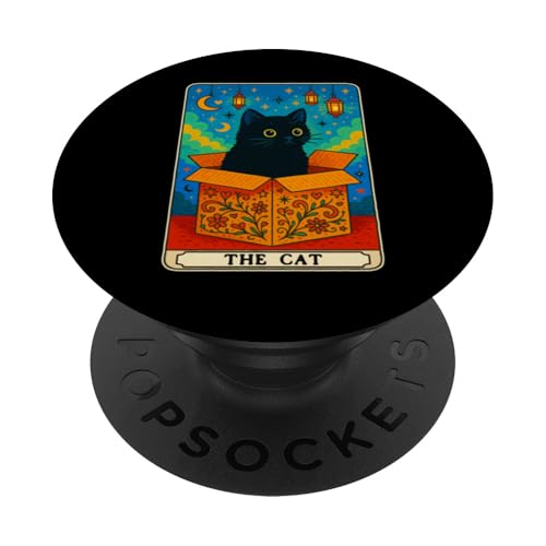 The Cat Tarotkarte Katze in Box Mystic Funny Cat PopSockets Klebender PopGrip The Cat Tarotkarte Katze in Box Mystic Funny Cat PopSockets Klebender PopGrip von Cat Tarot Card Designs