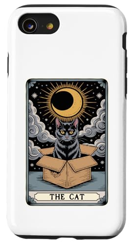 The Cat Tarotkarte Mystic Cat In Box Lustige Katze Hülle für iPhone SE (2020) / 7 / 8 von Cat Tarot Card Designs
