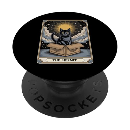 The Hermit Tarotkarte Katze in Box Mystic Funny Cat PopSockets Klebender PopGrip The Hermit Tarotkarte Katze in Box Mystic Funny Cat PopSockets Klebender PopGrip von Cat Tarot Card Designs
