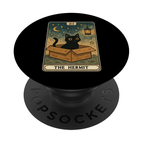 The Hermit Tarotkarte Katze in Box Mystic Funny Cat PopSockets Klebender PopGrip The Hermit Tarotkarte Katze in Box Mystic Funny Cat PopSockets Klebender PopGrip von Cat Tarot Card Designs