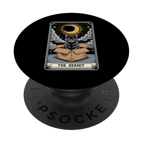 The Hermit Tarotkarte Katze in Box Mystic Funny Cat PopSockets Klebender PopGrip The Hermit Tarotkarte Katze in Box Mystic Funny Cat PopSockets Klebender PopGrip von Cat Tarot Card Designs