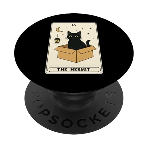 The Hermit Tarotkarte Katze in Box Mystic Funny Cat PopSockets Klebender PopGrip The Hermit Tarotkarte Katze in Box Mystic Funny Cat PopSockets Klebender PopGrip von Cat Tarot Card Designs