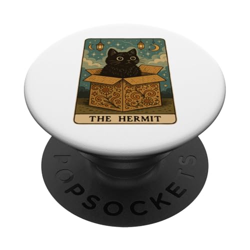 The Hermit Tarotkarte Katze in Box Mystic Funny Cat PopSockets Klebender PopGrip The Hermit Tarotkarte Katze in Box Mystic Funny Cat PopSockets Klebender PopGrip von Cat Tarot Card Designs