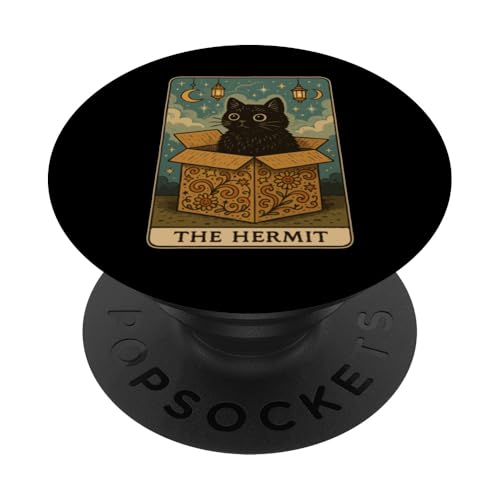 The Hermit Tarotkarte Katze in Box Mystic Funny Cat PopSockets Klebender PopGrip The Hermit Tarotkarte Katze in Box Mystic Funny Cat PopSockets Klebender PopGrip von Cat Tarot Card Designs
