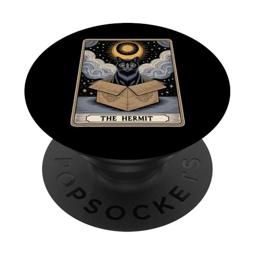 The Hermit Tarotkarte Katze in Box Mystic Funny Cat PopSockets Klebender PopGrip The Hermit Tarotkarte Katze in Box Mystic Funny Cat PopSockets Klebender PopGrip von Cat Tarot Card Designs