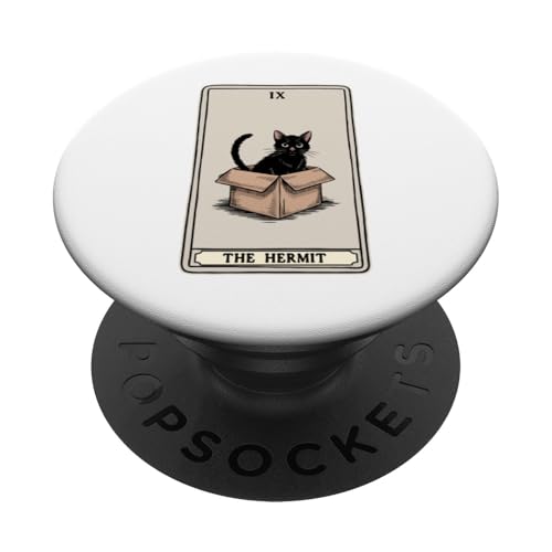 The Hermit Tarotkarte Katze in Box Mystic Funny Cat PopSockets Klebender PopGrip The Hermit Tarotkarte Katze in Box Mystic Funny Cat PopSockets Klebender PopGrip von Cat Tarot Card Designs